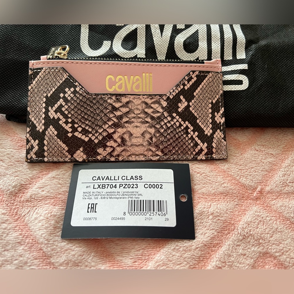 Cavalli Class Small Wallet Card Holder Organizer Pink